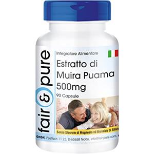 Fair & Pure® - Muira Puama 500mg - Estratto naturale - Polvere in capsule - Vegan - 90 Capsule