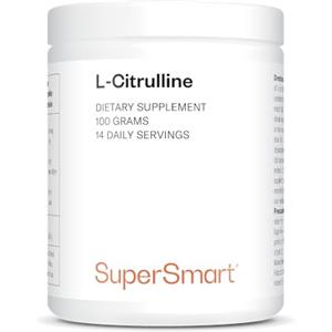 Supersmart L-Citrulline - Pre-workout - Vasodilatatore - Contribuisce a una sintesi muscolare ottimale - Aiuta a limitare crampi e dolori - Vegano - Senza glutine - Supersmart