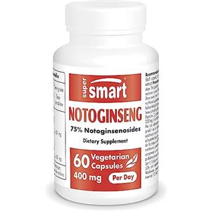 Supersmart - Notoginseng 400 mg Per Dose - Standardizzato al 75% di Notoginsenosidi - Sostegno per la salute del Sistema Cardiovascolare - Antissidante | No-OGM - 60 Capsule Vegetariane
