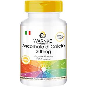 WARNKE VITALSTOFFE Ascorbato di Calcio 300mg - Con Vitamina C basso impatto sullo stomaco - 250 compresse | Warnke Vitalstoffe - Qualità da farmacia tedesca