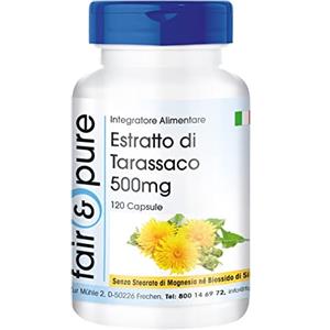 Fair & Pure® - Tarassaco in capsule - Estratto di dente di leone 500mg - Vegano - 120 Capsule
