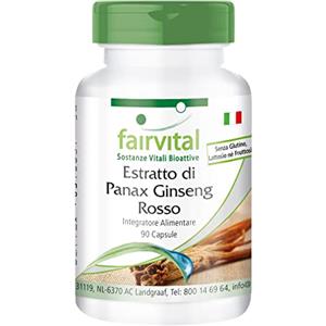 Fairvital | Red Panax Ginseng Extract 400mg - MASSA per 3 mesi - VEGAN - alto dosaggio - 90 capsule - CA Meyer