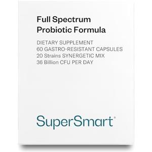 Supersmart Probiotico a spettro completo - La formula probiotica definitiva - Supporta e protegge il tuo sistema digestivo - Rafforza il sistema immunitario - Vegano - Senza glutine - Supersmart
