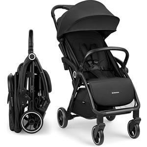 Kikka Boo KikkaBoo Ciela Passeggino Leggero fino a 22 kg - Piegatura Automatica, Schienale Reclinabile, da Viaggio, Misura Bagaglio a Mano, Nero