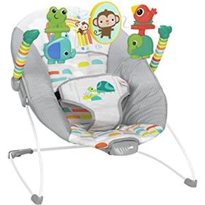 Bright Starts Comfy Baby Bouncer Seat with Soothing Vibration and Toys, Unisex, 0-6 months (Playful Paradise)
