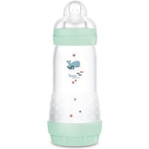 MAM Biberon Easy Start 320 ml, Biberon anticolica per allattamento misto, Riduce le bolle d'aria e il rischio di coliche, Accessori neonati 4+ mesi autosterilizzanti e con tettarella misura 3, Verde