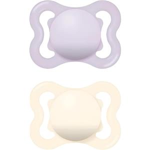 MAM Air Succhietto 2-6 Mesi (Set da 2), Ciuccio MAM 2-6 mesi per pelli sensibili e delicate, Kit da 2 accessori neonato con tettarella in caucciù naturale e porta ciuccio sterilizzatore, Rosa/Neutro
