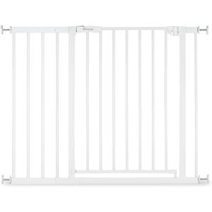 hauck Cancelletto di Sicurezza per Bambini Open N Stop 2, con Estensione da 21cm - Cancelletto per Bambini per Aperture da 96-101cm, Apertura Una Mano, Chiusura Manuale, Senza Forare - Metallo, Bianco