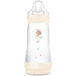 MAM Biberon Easy Start Anti-Colica per Bambini di 4+ Mesi, 320 ml con Tettarella Flusso 1 per 0+ mesi in Silicone SkinSoft, Bio-circolare, Neutro