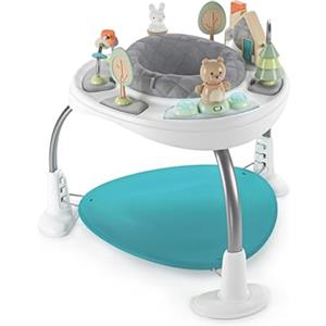 Ingenuity, Centro Attività 2 in 1 Spring & Sprout, centro giochi e tavolo da gioco con cuscino per saltare, luci, suoni e 11 attività interattive, da 6 mesi