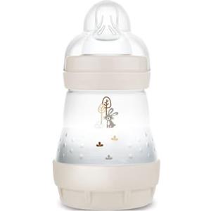 MAM Biberon Easy Start 160 ml, Biberon anticolica per allattamento misto che riduce le bolle d'aria e il rischio di coliche, Accessori neonati autosterilizzanti e con tettarella misura 1, Beige