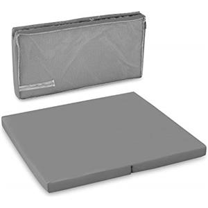 hauck Sleeper SQ Materassino Per Lettino Da Viaggio Quadrato - Materassino Pieghevole in Schiuma 90x90 cm, Spessore 5 cm - Tappeto Gioco Neonato con Borsa di Trasporto Inclusa - Grigio