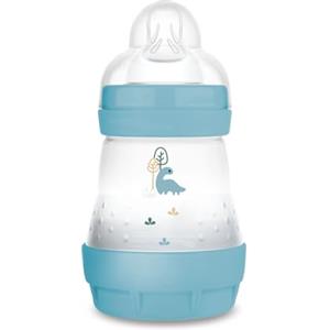 MAM Biberon Easy Start 160 ml, Biberon anticolica per allattamento misto che riduce le bolle d'aria e il rischio di coliche, Accessori neonati autosterilizzanti e con tettarella misura 1, Azzurro