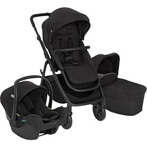 GRACO - Near2Me DLX Trio Passeggino (dalla nascita fino a 4 anni circa), Seggiolino auto neonato (da 40 a 75 cm) e Navicella (dalla nascita fino a ca. 6 mesi (max. 9 kg), colore Midnight