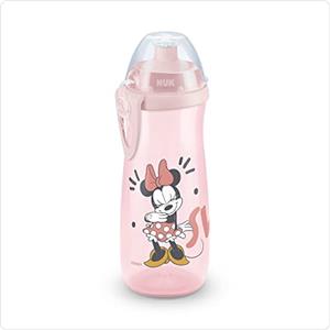 Nuk Sports Cup Borraccia Per Bambini 24+ Mesi, Beccuccio Push-Pull Anti-Goccia, Clip E Coperchio Protettivo, Senza Bpa, 450 Ml, Minnie Mouse (Rosa), ‎7.3 x 7.3 x 21 cm, 110 grammi