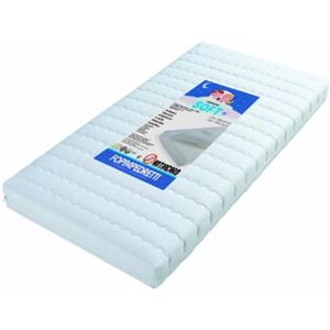 Foppapedretti Materasso per bambini Soft, Antiacaro, Antibatterico, Antisoffoco, Traspirante, in Fibra Anallergica, Sfoderabile e Lavabile, certificato OEKO-TEX Standard 100, 124x63x12 cm, Bianco