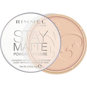 Rimmel London Cipria Compatta Stay Matte - Polvere Opacizzante a Lunga Tenuta per Pelli Grasse e Miste - Peach Glow - 14 g