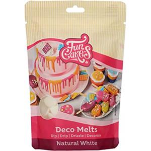 FunCakes Deco Melts Bianco Naturale - Inzuppate Sgocciolate, Spruzzate e Decorate! Sciogliere nel Microonde e Versare in Ogni Stampo. Preparare Dolci, Decorare Torte, Biscotti e Cupcake! 250 g