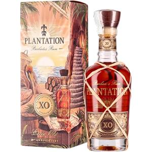 Plantation Rum Xo 20th Anniversary, 700ml, Note Fruttate e Floreali, Rum Scuro Artigianale, il Più Premiato delle Barbados, Invecchiato 20 Anni fra i Caraibi e la Francia, Idea Regalo, 40% Vol.