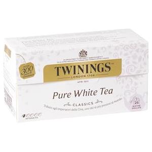 Twinings, Pure White Tea, Tè Bianco Prezioso, Gusto Fresco e Dissetante, Infusi e Tisane, 1 Confezione da 25 Filtri