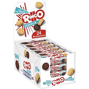 Pavesi Espositore Ringo, Biscotti Farciti con Crema al Gusto Vaniglia per Colazione o Gustoso Snack, Senza Olio di Palma, Espositore con 24 Pezzi Totale: 1320 g