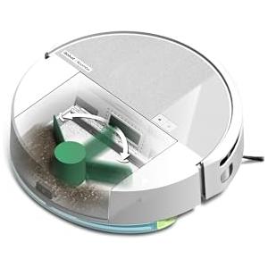 iRobot Roomba 205 DustCompactor Combo, Robot Aspirapolvere Lavapavimenti, Raccoglie e Compatta la Polvere, Navigazione ClearView LiDAR, Rileva Tappeti/Moquette, Controllo tramite App, Bianco