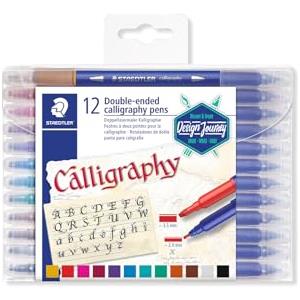 STAEDTLER 3005 TB12, penna calligrafica a doppia punta, colori assortiti, confezione da 1