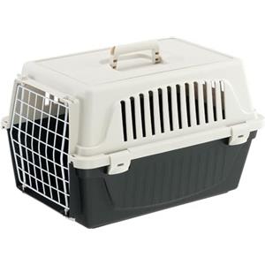 Ferplast Trasportino Gatto, Trasportino Cane Taglia Piccola, Cani e Gatti fino a 5 Kg, Porta in Ferro Plastificato, Fessure di aerazione, 32,5 x 48 x h 29 cm, ATLAS 10 EL Trasportino Rigido, Nero