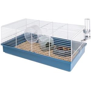 FERPLAST Gabbia Roditori CRICETI 11 per Criceti, in Metallo, Accessori inclusi: Mangiatoia, Beverino, Casetta, Ruota. 57,5x31xh21,5cm