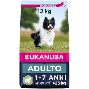 Eukanuba Cibo Secco per Cani Adulti Attivi di Taglia Piccola e Media, Ricco di Agnello e Riso, 12 kg