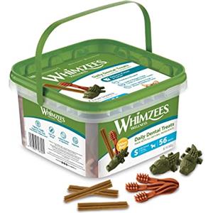 WHIMZEES Box Varietà, Figure Miste, Stix da Masticare Per l'igiene Dentale per Cani di Piccola Taglia (7-12kg), Ingredienti Naturali, Senza Cereali, 56 Pezzi, Taglia S