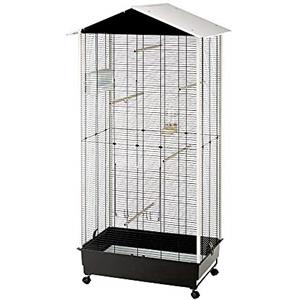 Ferplast Gabbia Voliera per Uccelli NOTA Voliera da Esterno Interno per Canarini, Bengalini, Cocorite, Inseparabili, in Metallo, Accessori inclusi Posatoi Ruote, 76,5 x 57 x h 161,5 cm.