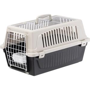 Ferplast Trasportino Gatto, Trasportino Cane Taglia Piccola, Cani e Gatti fino a 8 Kg, Tetto Apribile, con Cuscino e Ciotola inclusi, 37 x 58 x h 32 cm, ATLAS 20 OPEN Trasportino Rigido, Nero