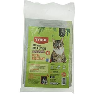 TYROL - Set di 5 sacchetti lettiera gatto - Sacchetti lettiera per gatti col fondo cartonato - Per lettiera gatto aperta o chiusa, casetta per gatti - Super resistente anche ai graffi - 44 x 30 cm