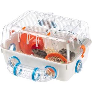 Ferplast Gabbia per criceti Combi 1, Casetta per Piccoli roditori, Robusta plastica, Tetto con griglia apribile, Tubi e Accessori Inclusi, 40,5 x 29,5 x h 22,5 cm Bianco