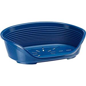 Ferplast Cuccia per Cani Cuccia in plastica per Cani taglia media 100% plastica riciclata Lettino per Cani lavabile traspirante e antiscivolo Siesta Deluxe, 82 x 59,5 x 25 cm., Tortora