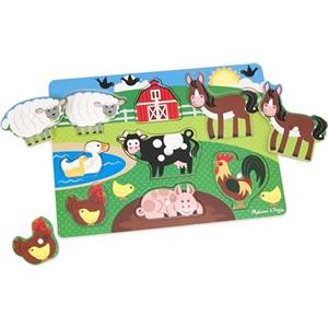 Melissa & Doug | Puzzle in legno per bambini fattoria degli animali | Regalo bambina e bambino | Giochi a incastro con animali per bimbo o bimba | Gioco puzzle pezzi grandi bambini 2, 3, 4, 5 anni