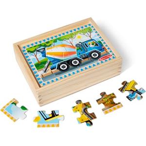 Melissa & Doug- Puzzle in Legno Veicoli da Cantiere, Multicolore, 3792