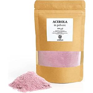 ERBOTECH, Acerola in Polvere, Confezione da 100 gr, Fonte Naturale di Vitamina C, con Proprietà Antiossidanti, Vegan