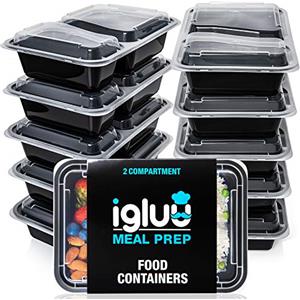Igluu Meal Prep Contenitori Per Alimenti Ermetici (Set di 10) - Recipienti Di Plastica Senza BPA E Impilabili - Scatole Bento Riutilizzabili Per Il Cibo