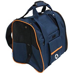 Croci Scarlett - Trasportino per cani e gatti, Borsa porta cane e gatto, Zaino da trasporto per auto, Blu e Arancione, 38x26x31 cm