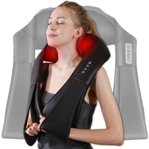 BoxLLA Massaggio lombare e nuca per ufficio o casa, massaggiatore Shiatsu riscaldante, massaggiatore cervicale, massaggiatore elettrico per i piedi, dispositivo di massaggio elettrico