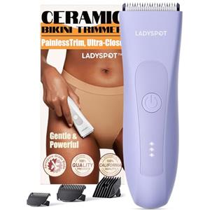MANSPOT Depilatore Corpo Donna, Rasoio Elettrico Donna con 3 Protezioni e Testine in Ceramica Sostituibili, Epilatore Elettrico Impermeabile, Rasoio Intimo (Viola)