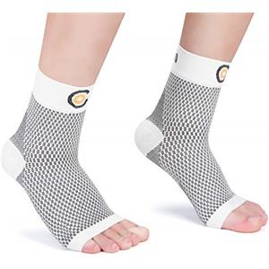 CAMBIVO Cavigliera Ortopedica 2 Paia, Cavigliera Sportiva per Distorsione, Tutore Caviglia Uomo Donna, Fascia Elastica Caviglia, Cavigliera per Fascite Plantare, Danni ai Legamenti, Sport, Running