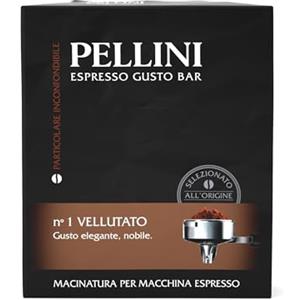 Pellini Gustobar N.1, Caffè Macinato per Macchina Espresso dal Gusto Vellutato, Miscele Arabica e Robusta a Tostatura Media, 2 Confezioni da 250g