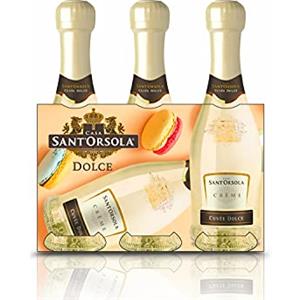 Sant'Orsola Casa Sant'Orsola - Mini Bottiglie di Vino Cuvèe Creme Dolce, da Uva Bianca Italiana, Gusto Fresco con Note Dolci e Aromatiche, 3x200 ml