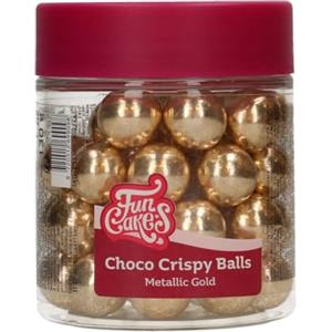 FunCakes Choco Crispy Balls Metallic Gold - Perles di Cioccolato, Ottime per decorare torte, cupcake, biscotti, crostate e molto altro - Decorazione per torte - 60g
