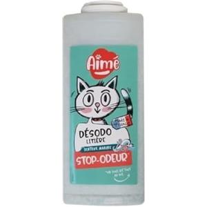Aime Aimé - Deodorante lettiera gatto - Antiodore per lettiera gatto, 700 ml - Granelli assorbenti origine minerale (Tobermorite) - Deodorante lettiera gatti che assorbe gli odori - Profumo marino