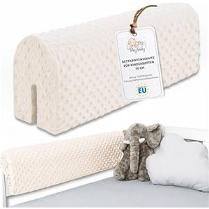 Totsy Baby Paracolpi lettino neonato antisoffoco 70 cm - Protezione schiuma per lettino fasciatoio e culla per i bordi del letto o della culla per bambini da 1 a 3 anni Beige chiaro