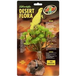 Zoo Med Naturalistic Desert Flora tree houseleek - Pianta decorativa Aeonium per terrari e paludari, realistica per ambienti del deserto, rifugio per rettili, con base in pietra removibile